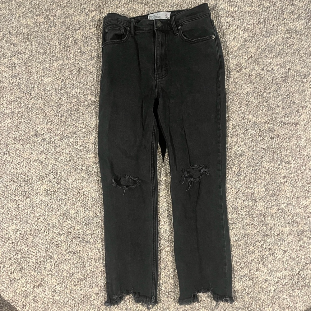 Abercrombie & Fitch Black Straight High Rise Jeans 25/0S